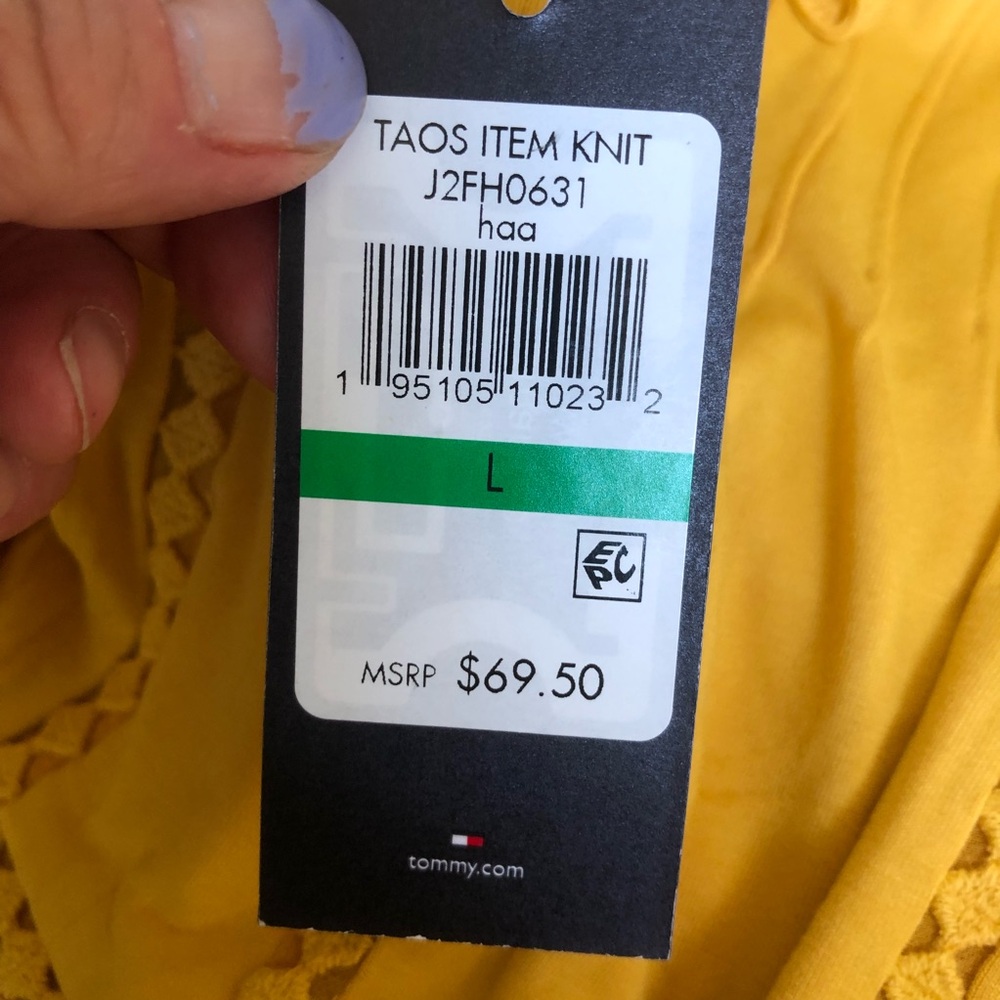 Tommy Hilfiger yellow sleeveless blouse NWT Women Large - Picture 12 of 13